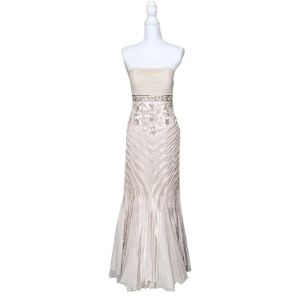 SUE WONG Beaded & Ruched Strapless Mermaid Gown for Special  Occasions/Weddings Wedding